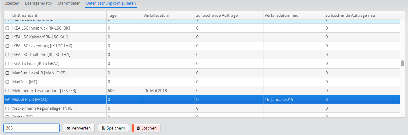 Auftragsdatenlöschung