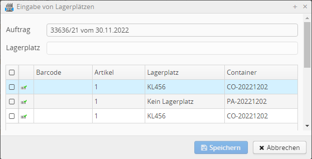 Auftragserfassung - LP