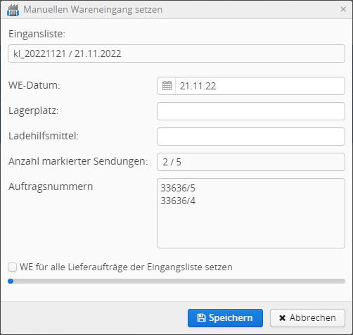 Auftragserfassung - Anlieferdatum
