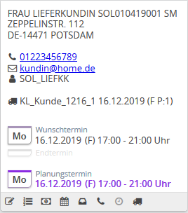 Adressanzeige