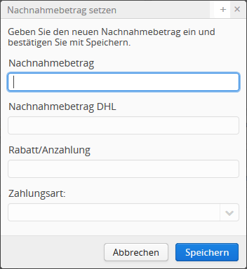 Nachnahmebetrag ändern
