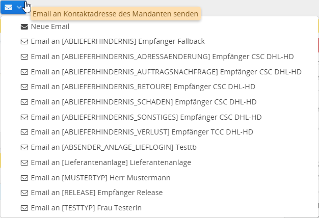 Kontakt-Email-Menü