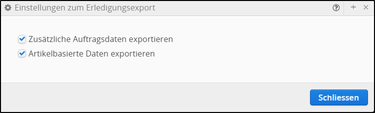 Einstellungen Erledigung