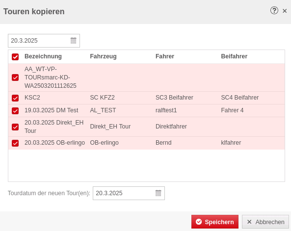 Tour kopieren