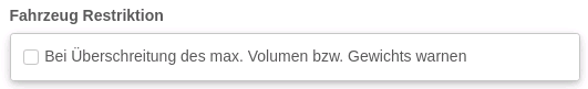KFZ Restriktion