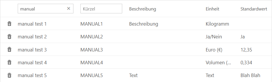 Zahlungsartliste