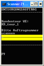 Abfrage der Auftragnummer