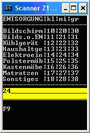 Abfrage Entsorgungsschlüssel