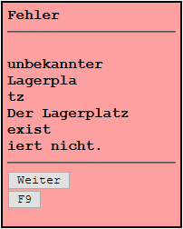Wareneingang auf Lagerplatz im Hub