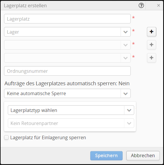 Lagerplatzerfassung