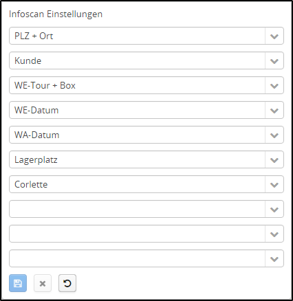 Infoscan-Einstellungen
